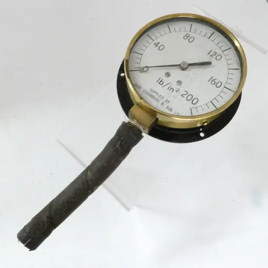 PNEUMATIC BRASS GAUGE 0-200 lb/in sq. Dia.125MM FLANGE BACK